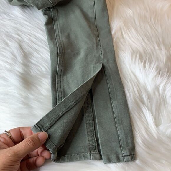 Anthropologie Marrakech Olive Green Ankle Side Slit Pants - Picture 11 of 11